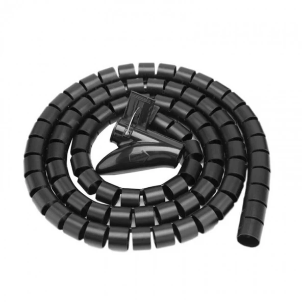 Kablo Askıları Kablo Kanalı Spiral kablo toplayıcı Çapı 20mm Siyah 1.5m ürün görseli 1