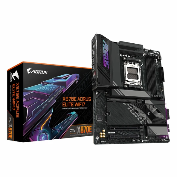 Gigabyte X870E Aorus Elite WiFi7 DDR5 (8200MHz)OC M.2 HDMI/USB-C PCIe 5.0 AM5 ATX Anakart ürün görseli 1
