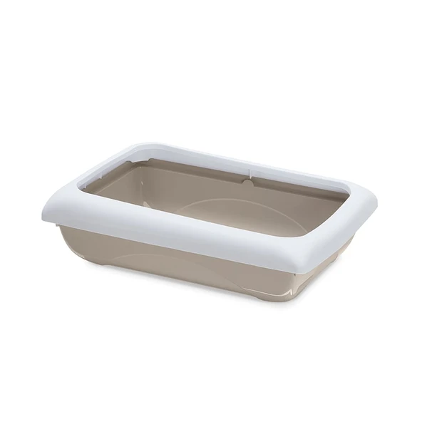 Imac Duo Kedi Tuvaleti + Kürek Bej/beyaz 59x40x28cm ürün görseli 1