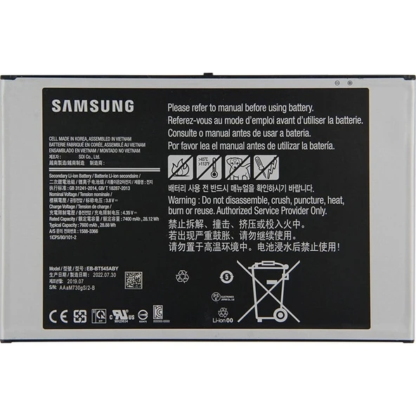 Samsung Galaxy Uyumlu Tab Active Pro S T540 T545 T547 Tablet Batarya Pil ürün görseli 1