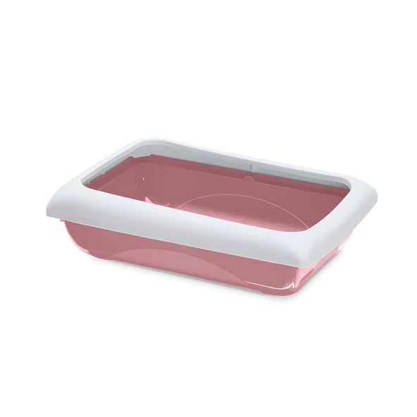 Imac Duo Kedi Tuvaleti + Kürek Pembe/beyaz 59x40x28cm ürün görseli 1