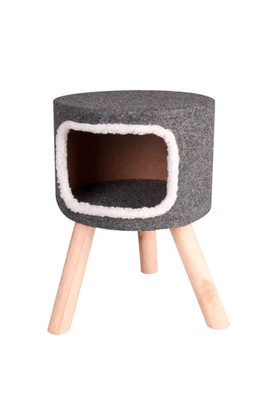 Karlıe İskandinav Kedi Evi 35x35x50cm Gri ürün görseli 1