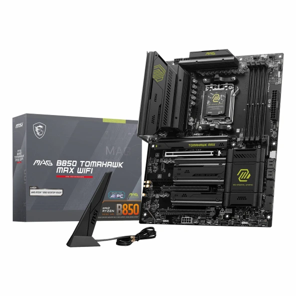 MSI MAG B850 Tomahawk Max WiFi DDR5 (8400MHz)OC M.2 HDMI/USB-C PCIe 5.0 AM5 ATX Anakart ürün görseli 1