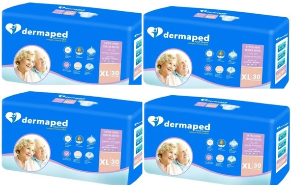 Dermaped Yetişkin Hasta Bezi Belbantlı Xlarge 30 lu 4 paket / 120 Adet ürün görseli 1