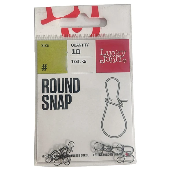 Lucky John 5113 Round Snap 10 Adet Suni Yem Klipsi  #001 9kg ürün görseli 1