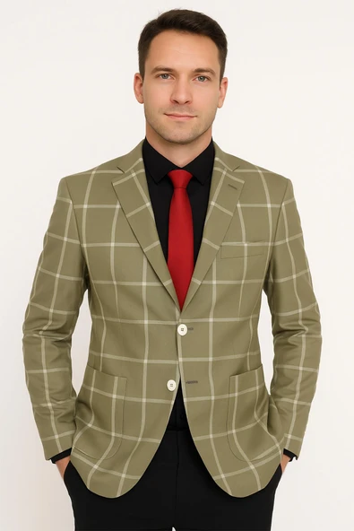 Slim Fit Erkek Tek Ceket - Resim 2