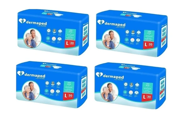 Dermaped Yetişkin Hasta Bezi Belbantlı Large 30 lu 4 paket / 120 Adet ürün görseli 1