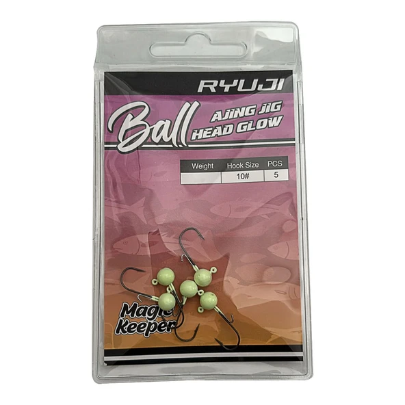Ryuji Ball Ajing 5 Adet LRF Jig Head (Glow)  1.5gr 10no ürün görseli 1