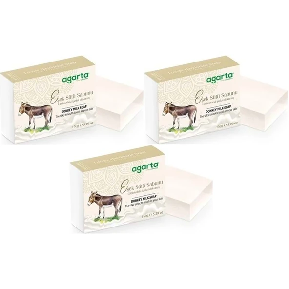 Agarta El Yapımı Doğal Sabun 150GR Eşek Sütü (3 Lü Set) ürün görseli 1