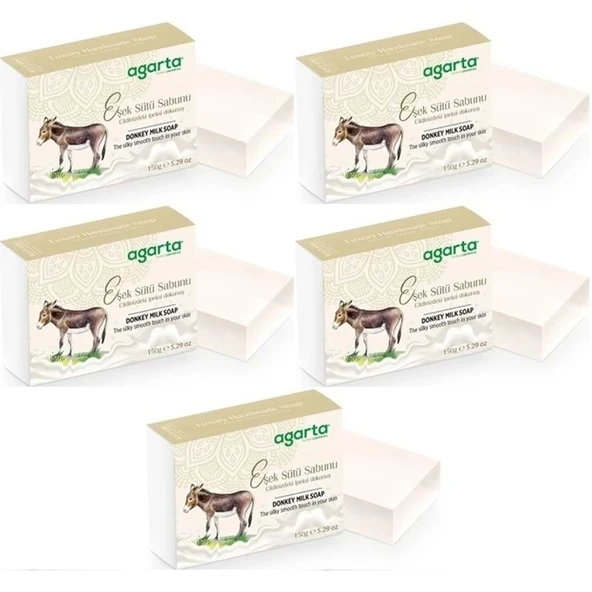 Agarta El Yapımı Doğal Sabun 150GR Eşek Sütü (5 Li Set) ürün görseli 1