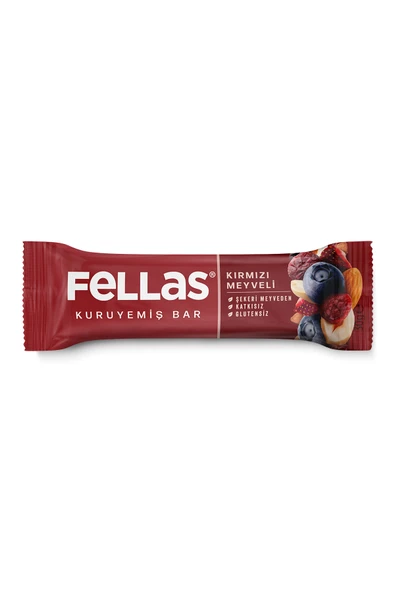 Fellas Kırmızı Meyveli Kuruyemiş Bar (30 g) x 12 Adet ürün görseli 1