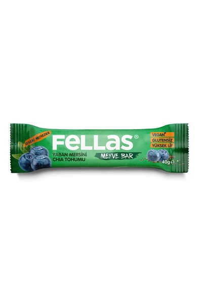 Fellas Meyve Bar - Yaban Mersinli ve Chialı (40 g) x 12 Adet ürün görseli 1