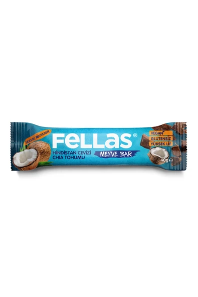 Fellas Meyve Bar - Hindistan Cevizli ve Chialı (40 g) x 12 Adet ürün görseli 1