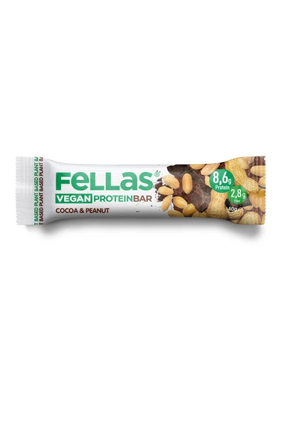 Fellas Vegan Protein Bar - Yer Fıstığı ve Kakaolu (40 g) x 12 Adet ürün görseli 1