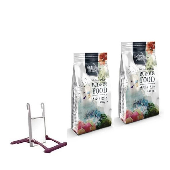 Nature Plan Premium Muhabbet Kuşu Yemi 500 Gr X 2 Adet +Muhabbet kuşu Aynalı Salınğaç X1 Adet ürün görseli 1