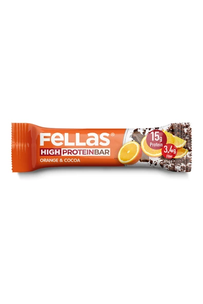 Fellas Yüksek Protein Bar - Portakal & Kakao (45 g) x 12 Adet ürün görseli 1