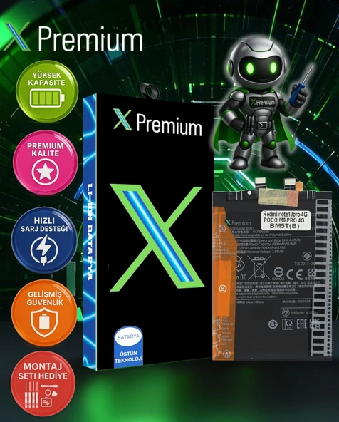 Xiaomi Redmi Note 13 Pro (BM5T) Batarya Xpremium – 4900 mAh Süper Yüksek Kapasiteli Güçlendirilmiş Pil ürün görseli 1