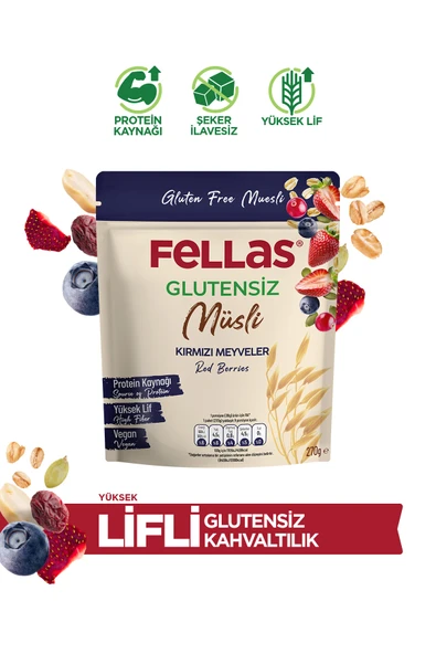 Fellas Glutensiz Müsli - Kırmızı Meyveli (270 g) ürün görseli 1