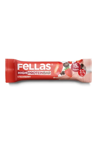 Fellas Yüksek Protein Bar - Çilekli (45 g) x 12 Adet ürün görseli 1