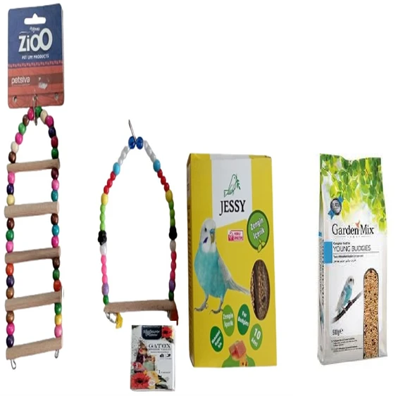 Muhabbet kuşu yemi 1 kg + Jesy Muhabbet Ballı Kraker +Muhabbet Kuş Oyuncağı ürün görseli 1