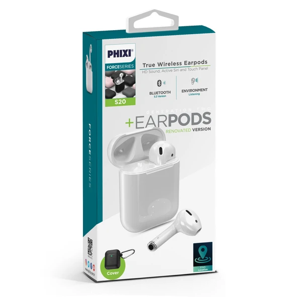 Phixi Force S20 Kablosuz Wireless Earpods Bluetooth Kulaklık - Resim 5