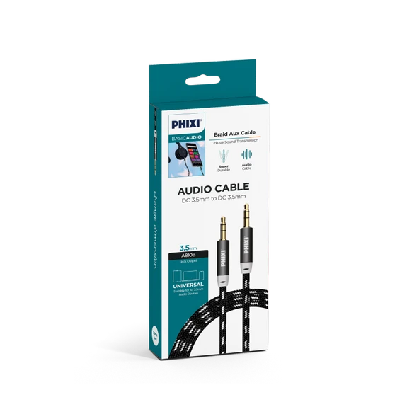 Phixi Basic A810 Hasır Örgü 3.5mm Aux Kablo - Resim 6