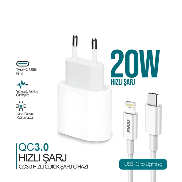 PHİXİ UPD4118L ULTIMATE 20W LIGHTNING HIZLI ŞARJ CİHAZI ürün görseli 1
