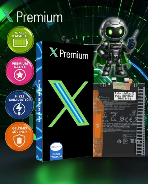 Xiaomi Redmi Note 13 Pro (BM5T) Batarya Xpremium – 5000 mAh Süper Yüksek Kapasiteli Güçlendirilmiş Pil ürün görseli 1
