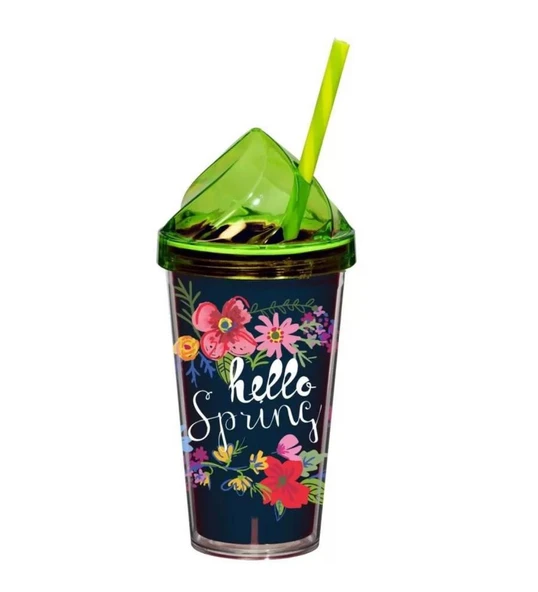 Herevin Desenli Çift Kat Pipetli Brdk-Hello Spring 540 CC 161349-003 ürün görseli 1