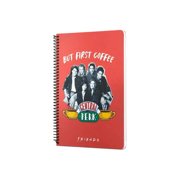 Mabbels Spiralli Defter Friends Central Perk But First Coffee Kırmızı 80 YP 17x24 DFT-388456 ürün görseli 1