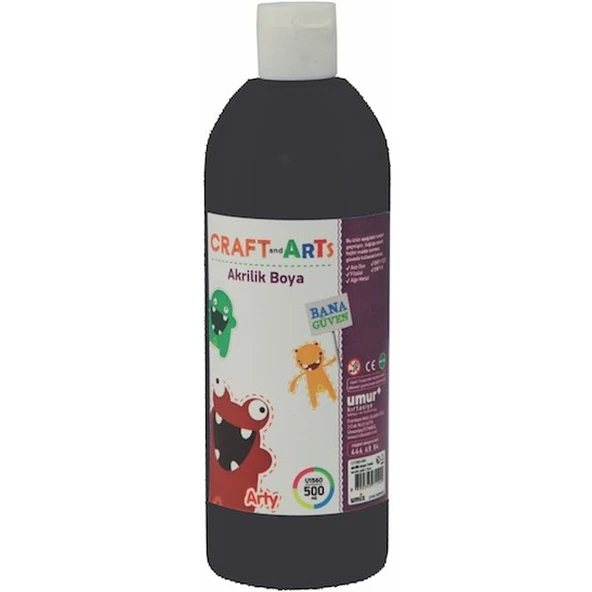 Craft And Arts Akrilik Boya 500 ML Siyah ürün görseli 1