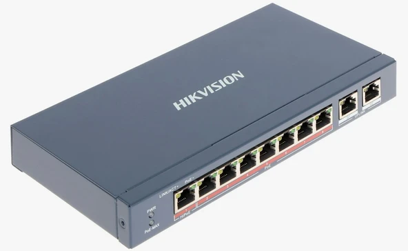 HIKVISION DS-3E0310P-E/M 8XFE+2XFE 65W POE SWİTCH ürün görseli 1