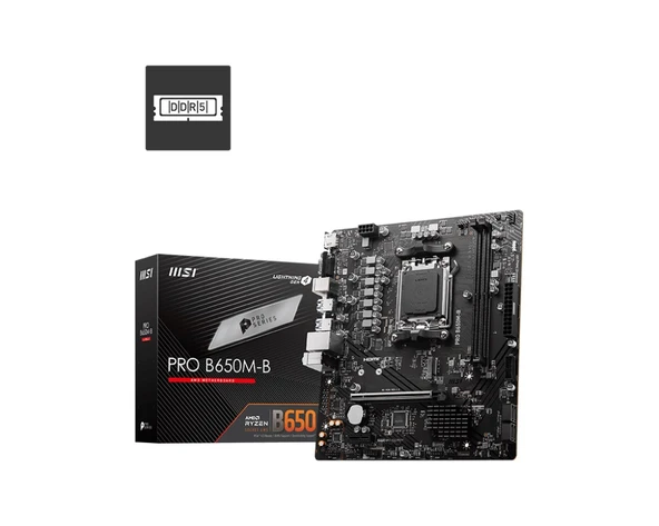 MSI PRO B650M-B DDR5 6800MHZ(OC) HDMI VGA M.2 MATX AM5 ürün görseli 1