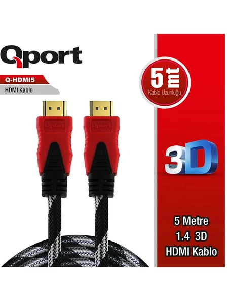 QPORT Q-HDMI53 HDMI 2.0 V ALTIN UÇLU KABLO 5 MT ürün görseli 1