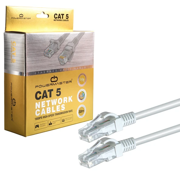 PowerMaster Cat5 30 Metre RJ45 Patch İnternet Kablosu ürün görseli 1
