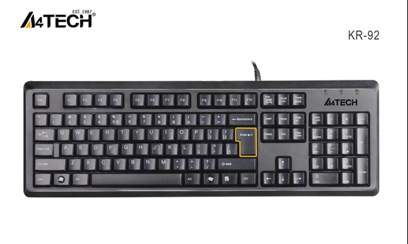A4 TECH KR-92 Q KLAVYE USB STANDART SİYAH - Resim 10