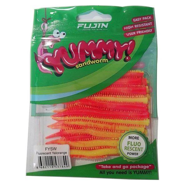 Fujin Yummy Sandworm 7cm LRF Silikonu  F.Yelorange ürün görseli 1