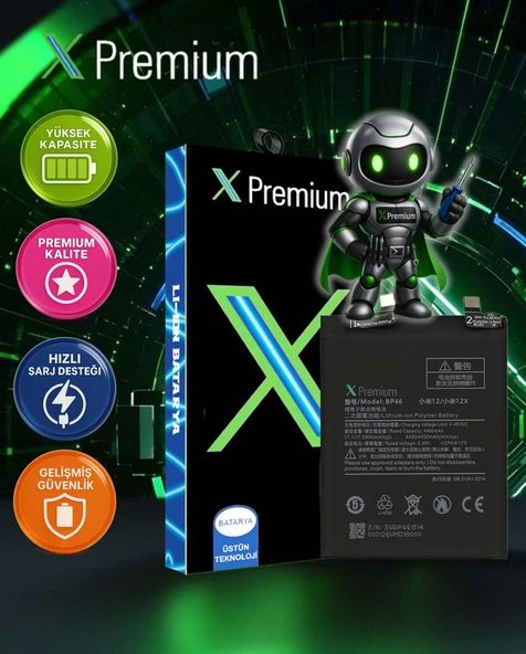 Xiaomi Mi 12 (BP46) Batarya Xpremium – 4500 mAh Süper Yüksek Kapasiteli Güçlendirilmiş Pil ürün görseli 1
