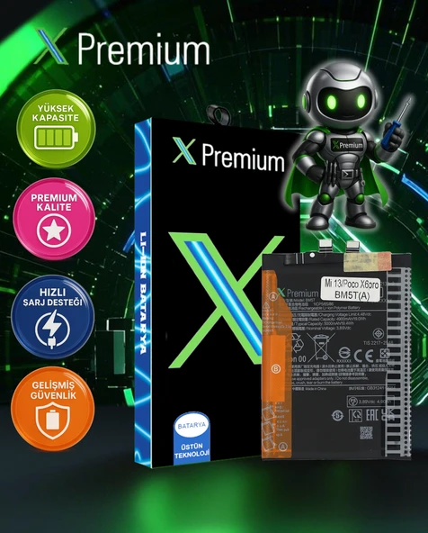 Xiaomi Mi 13T (BM5T) Batarya Xpremium – 5000 mAh Süper Yüksek Kapasiteli Güçlendirilmiş Pil ürün görseli 1