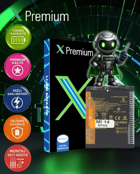 Xiaomi Mi 14 (BP4Q) Batarya Xpremium – 4610 mAh Süper Yüksek Kapasiteli Güçlendirilmiş Pil ürün görseli 1