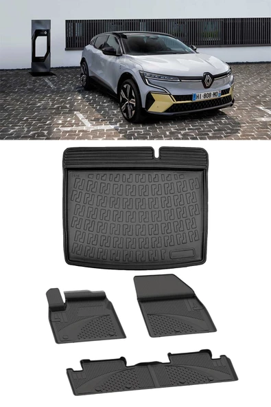 Sahler Renault Megane E-Tech 2022 Sonrası 4.5D Paspas 3D Rizline Bagaj Havuzu ürün görseli 1