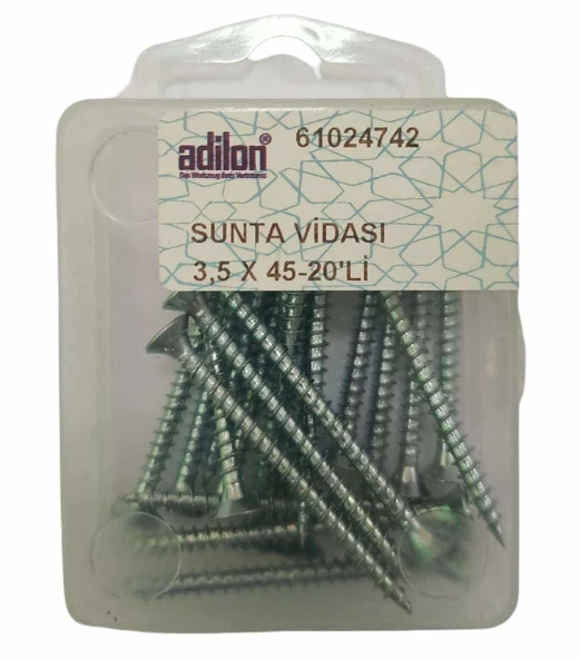 ADİLON SUNTA VİDASI 3,5 X 045 20'Lİ - Resim 2