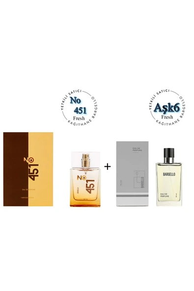 No:451 + Aşk6 Unisex / Erkek Parfüm Edp 50 ml Fresh - Mnms50no451ask6 ürün görseli 1