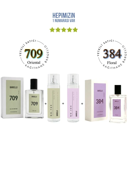 709 + 384 Kadın / Erkek Parfüm Edp No:709 + No:384 Body Mist Edt - Mnms7093584bmset ürün görseli 1