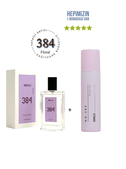 384 Kadın Parfüm Edp 50 ml Floral No384 Kadın Deodorant 150 ml - Mnms200384 ürün görseli 1