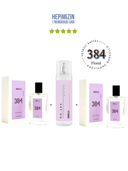 384 + 384 Edp 100 ml Kadın Parfüm Set Floral / Body Mist No:384 Kadın Edt 210 ml Floral -mnms50384 ürün görseli 1