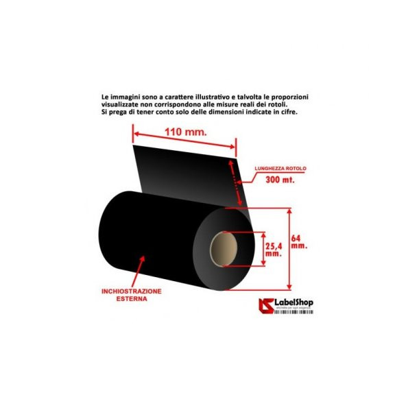 WAX RİBON 110X300MT WAX RİBON 1 ADET ürün görseli 1