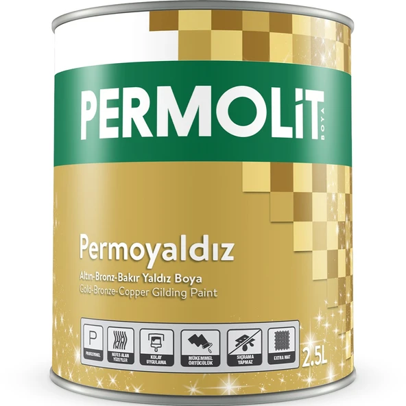 Permolit Permoyaldız Altın Yaldız Boya 0,75 LT ürün görseli 1