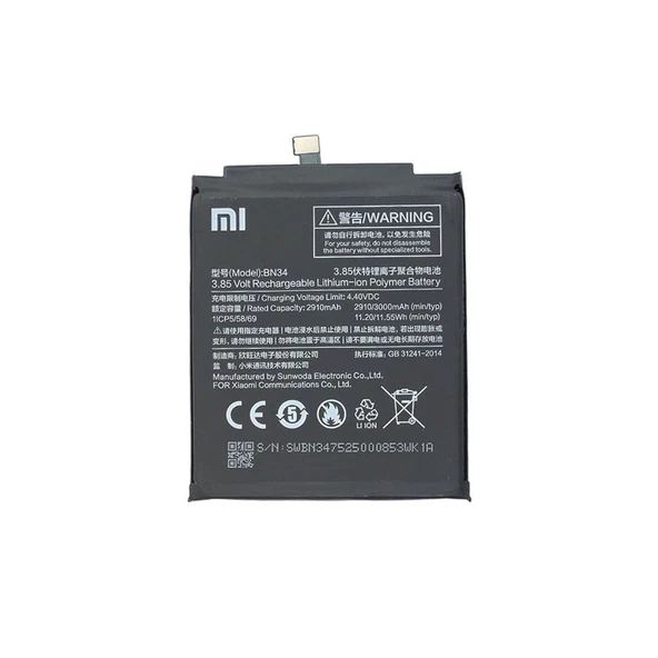 Xiaomi Redmi 5A BN34 Batarya Pil Orjinal ürün görseli 1
