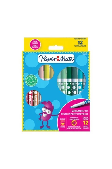 Paper-Mate Papermate KeçeBoyaKalem12li-2166507 ürün görseli 1